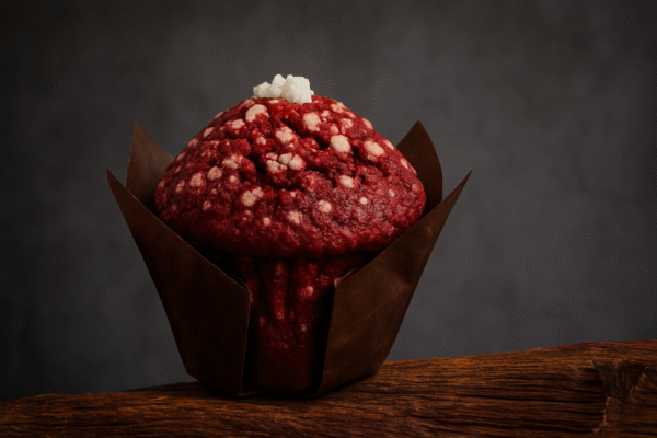 Red velvet with white chocolate raspberry