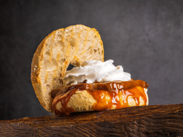 Salted caramel And Pear Bagel