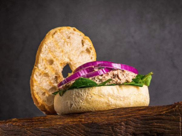 Tuna Bagel With TrullleSalad